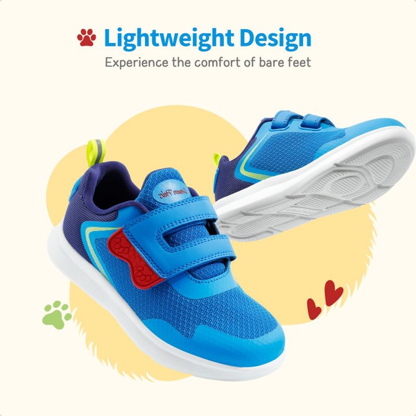 Kids Mesh Upper Easy On & Off Athletic Running Shoes - ROYAL BLUE RED - 2